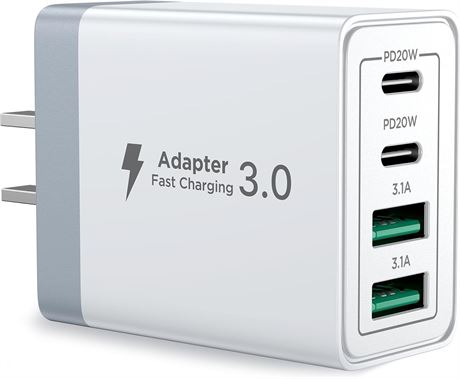 USB C Charger Block 40W Dual Port PD Fast Wall Charger for iPhone Samsung