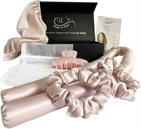 Sleep  N Curl - 100% Mulberry Silk Heatless Hair Curler with Silk Cap