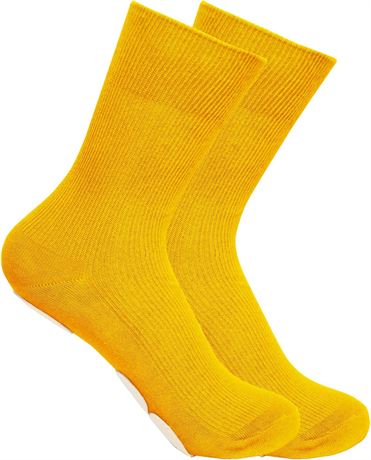 Chaussettes ballet antiglisse semelle cuir pour femmes jaunes L