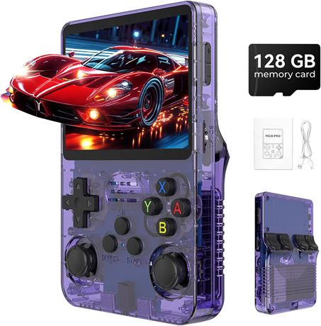 R36s Pro Retro Handheld Console, 3.5in IPS, 128GB, 40000+ Games, 3000mAh