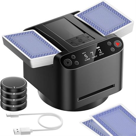 BATURU M langeur de cartes automatique 2 en 1 et croupier, LCD, 12 joueurs