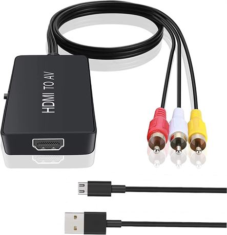 HDMI to RCA Converter for Fire Stick, TV Box, DVD, Older TVs