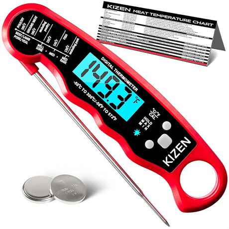 KIZEN Instant Read Digital Meat Thermometer for Kitchen Grill Oven BBQ