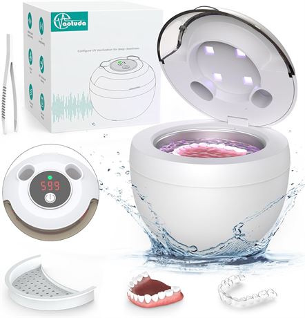 Ultrasonic Cleaner 45kHz with Digital Display, 4 Modes, Timer for Dental Items