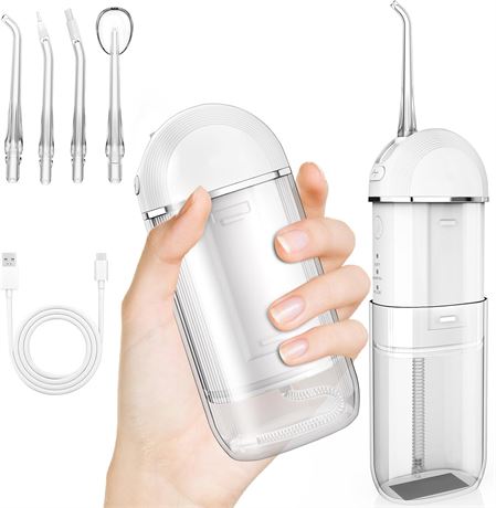 Water Flosser Cordless Dental Pick: Mini Portable Telescopic Tank, IPX7 Travel