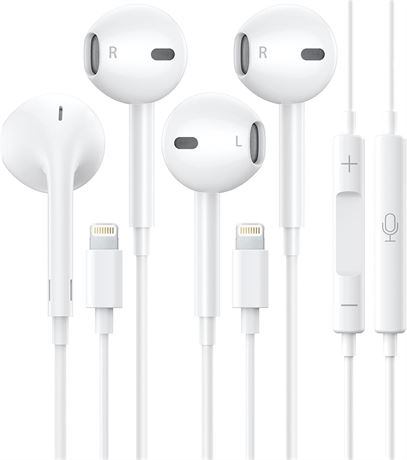 Écouteurs Filaire iPhone Lightning Apple MFi 2pcs