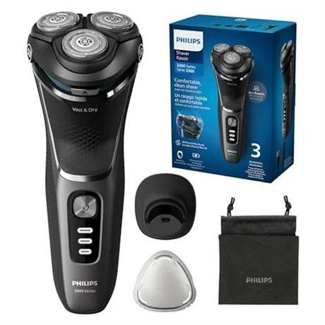 Philips Electric Shaver Series 3300, Wet & Dry, PowerCut Blades, S3343/13