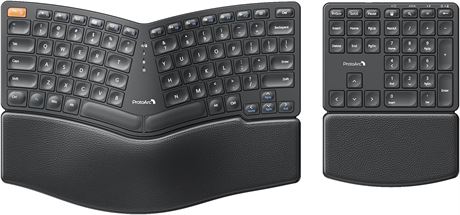 ProtoArc EK04 Wireless Ergonomic Keyboard with Numeric Keypad, Split Design