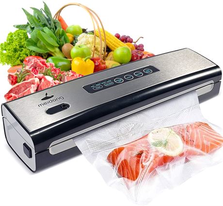 Compact Vacuum Sealer Machine, Dry/Wet Food Modes, LED Indicators, Easy Clean