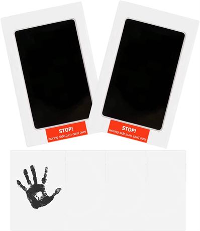 puphutu Baby Footprint Kit 2 Pack Ink Pad for Newborn Handprint Inkless Black