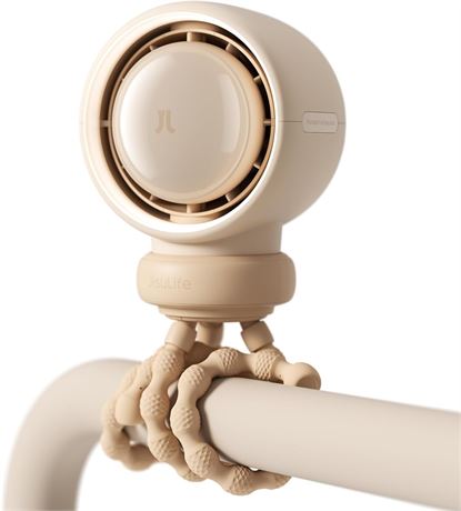 Ventilateur poussette JISULIFE portable sans pales 5 vitesses - Marron