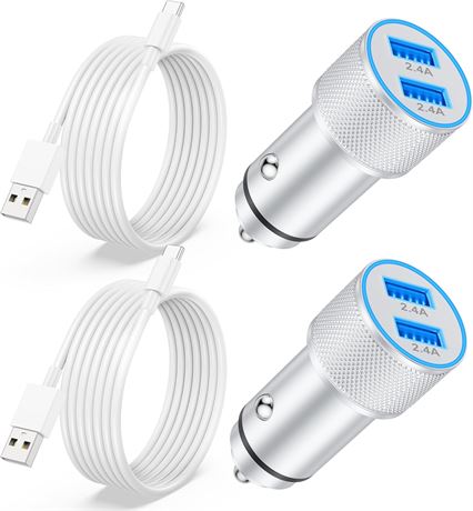 Chargeur Voiture iPhone 16/15 Pro Max 2 Ports USB + Câble 3FT