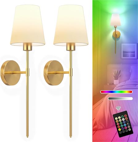 Appliques murales Lightania lot de 2 rechargeables télécommande
