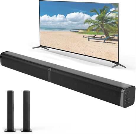 Barre de son 80 W avec HDMI-ARC/Optique/AUX, syst me 3D, barre amovible
