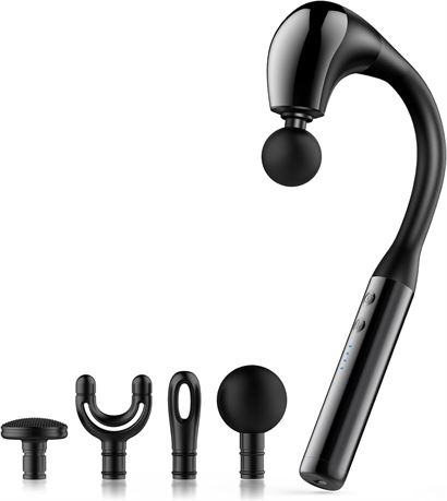 Massage Gun w/ Extension Handle Deep Tissue U-Shaped Percussion Massager Black