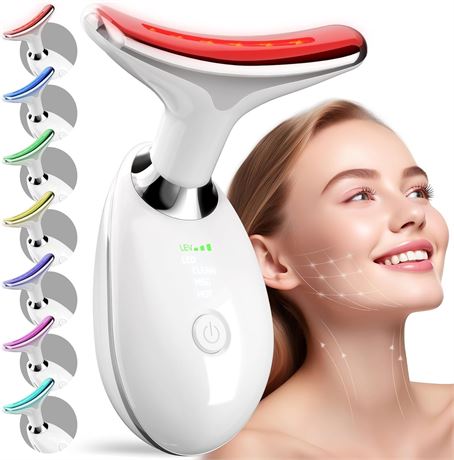 7 Color Red Light Therapy Facial Massager for Face and Neck
