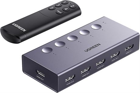 UGREEN HDMI Switch 5 in 1 Out 4K@60Hz 2.0 IR Remote HDR Dolby Vision