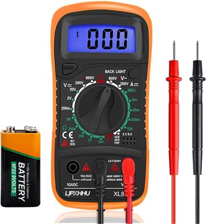 Digital Multimeter Voltmeter Battery Voltage Tester AC/DC Volt Ohm Amp Meter