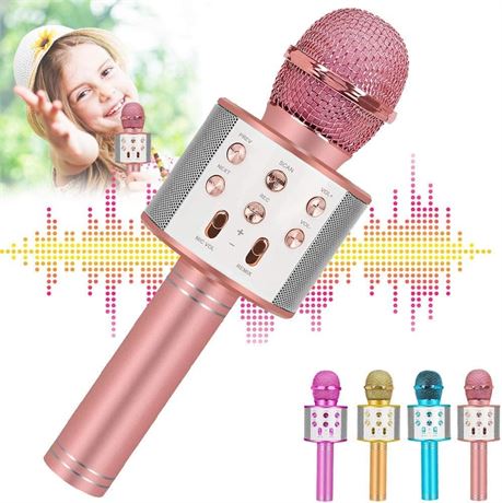 Kids Karaoke Microphone, Top 2025 Toy Gift for Girls Ages 3-10, Birthday Gift