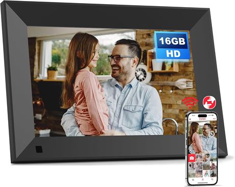 8-Inch Digital Picture Frame, 1280x800 IPS, WiFi, 16GB, USB/SD, Black