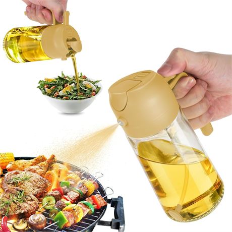 Mistify 470ml Olive Oil Dispenser 2-in-1 Sprayer Bottle, BPA-Free Kitchen Tool
