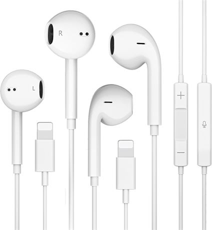 Écouteurs Filaire Lightning iPhone 2pcs Micro Volume