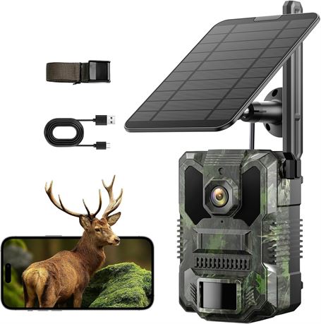 Cam ra de chasse cellulaire HD 2,5K,  cran, PIR, SIM int gr e, zoom 10x