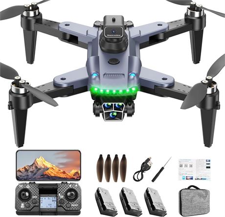 HYTOBP S166 GPS Drone with 4K Camera, 3 Batteries, Brushless Motor
