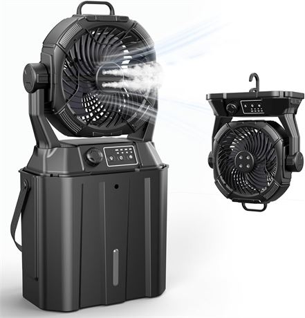 Ventilateur brumisateur camping 42800mAh LED télécommande 6L