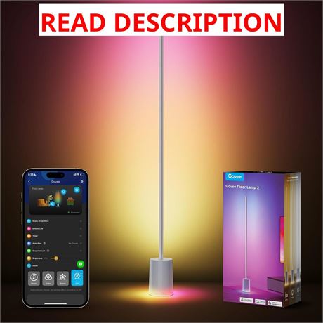 Govee Floor Lamp 2 with Matter, RGBIC, 1725lm, Alexa, Music Sync