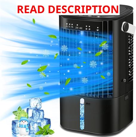 Climatiseur Portable Brumisateur LED Noir Bureau Chambre
