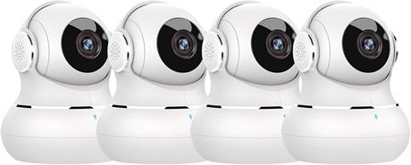 litokam 4-Pack Indoor Security Camera, 360  WiFi, 2K Night Vision