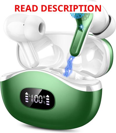 Deepgreen Wireless Earbuds, Bluetooth V5.4, ENC Mic, 40H Playtime, LED