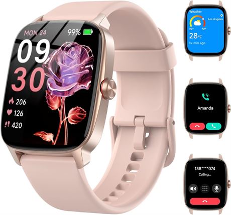Montre connectée 1.85" appels Bluetooth fitness IP68 Android/iOS