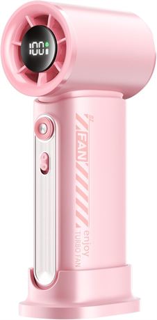 Mini ventilateur portable 100 vitesses, 3600 mAh, 12 h, rose