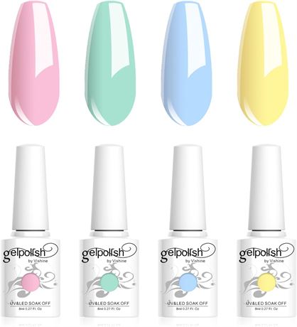 Vishine vernis gel pastel printemps été set 4 couleurs C024