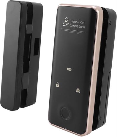 No-Drill Smart Glass Door Lock with Fingerprint, Password, Keyless Entry