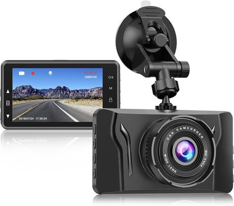CHORTAU 1080P Dash Cam 2024 Version 3.2" Screen Wide Angle