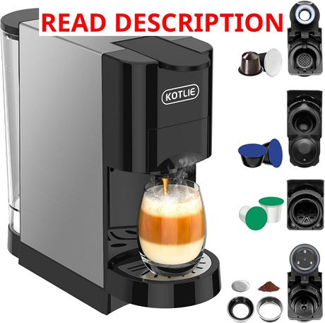 KOTLIE 19Bar Single-Serve Coffee Maker, 5-in-1 for NES/DG/K-Cup/44mm ESE