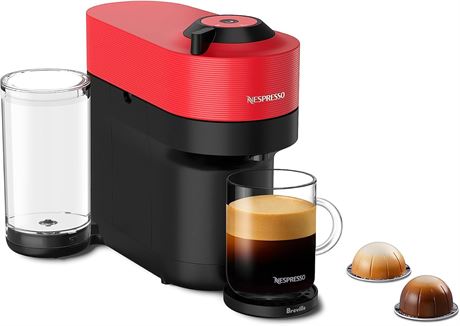 Nespresso Breville Vertuo Pop+ Coffee and Espresso Machine Red