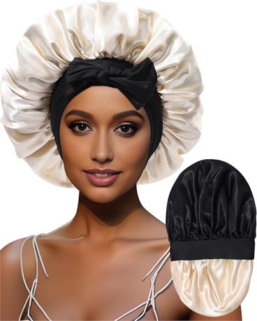 Bonnet Satin AWAYTR Réversible Cheveux Bouclés