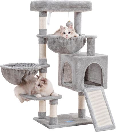Hey-brother Cat Tree, Indoor Cat House with Scratching Posts