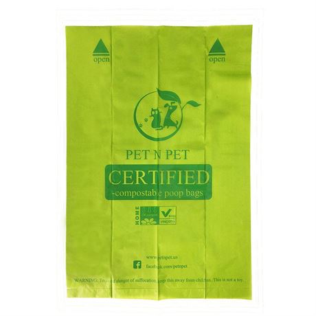 Green Compostable Dog Waste Bags 240 Count 16 Rolls ASTM D6400 Certified