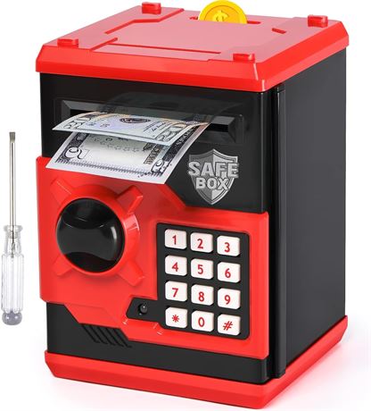 ATM Piggy Bank for Kids, Vcertcpl Mini ATM Coin Bank with Password