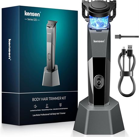 Men’s Beard Trimmer, 9 Lengths, Ceramic Blades, IPX6, Gray