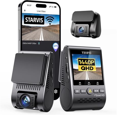 Dash Cam VIOFO A129 Plus Duo 2K+1080P WiFi GPS Parking Motion
