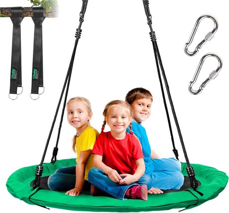 Ohuhu 40 Inch Saucer Swing Kids Outdoor Flying Swing with Adjustable Ropes