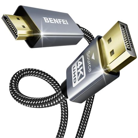 BENFEI câble DisplayPort vers HDMI 4K 6ft aluminium nylon tressé