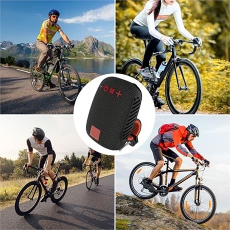 Cycling Portable Waterproof Speaker for Bike Hiking, Plug-in Radio (Black)