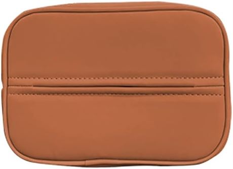 Car Tissue Box for Universal Nappa Leather, Sun Visor Holder, G-Orange
